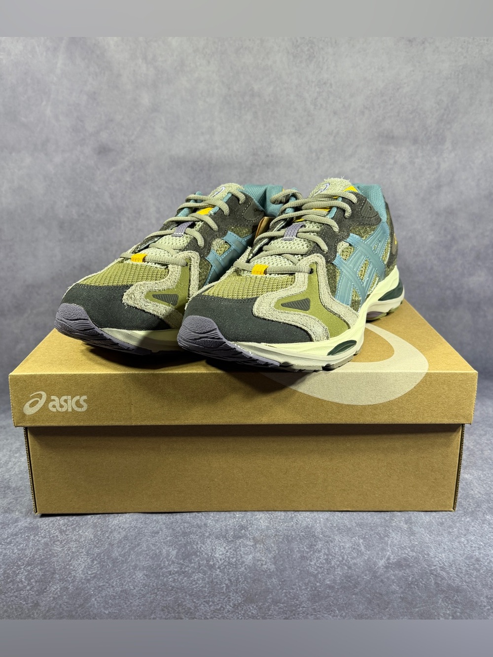 Asics Gel-K1011 Live Oak Men's Khaki/Stormy Sea 1203A828-300 Sneakers NEW